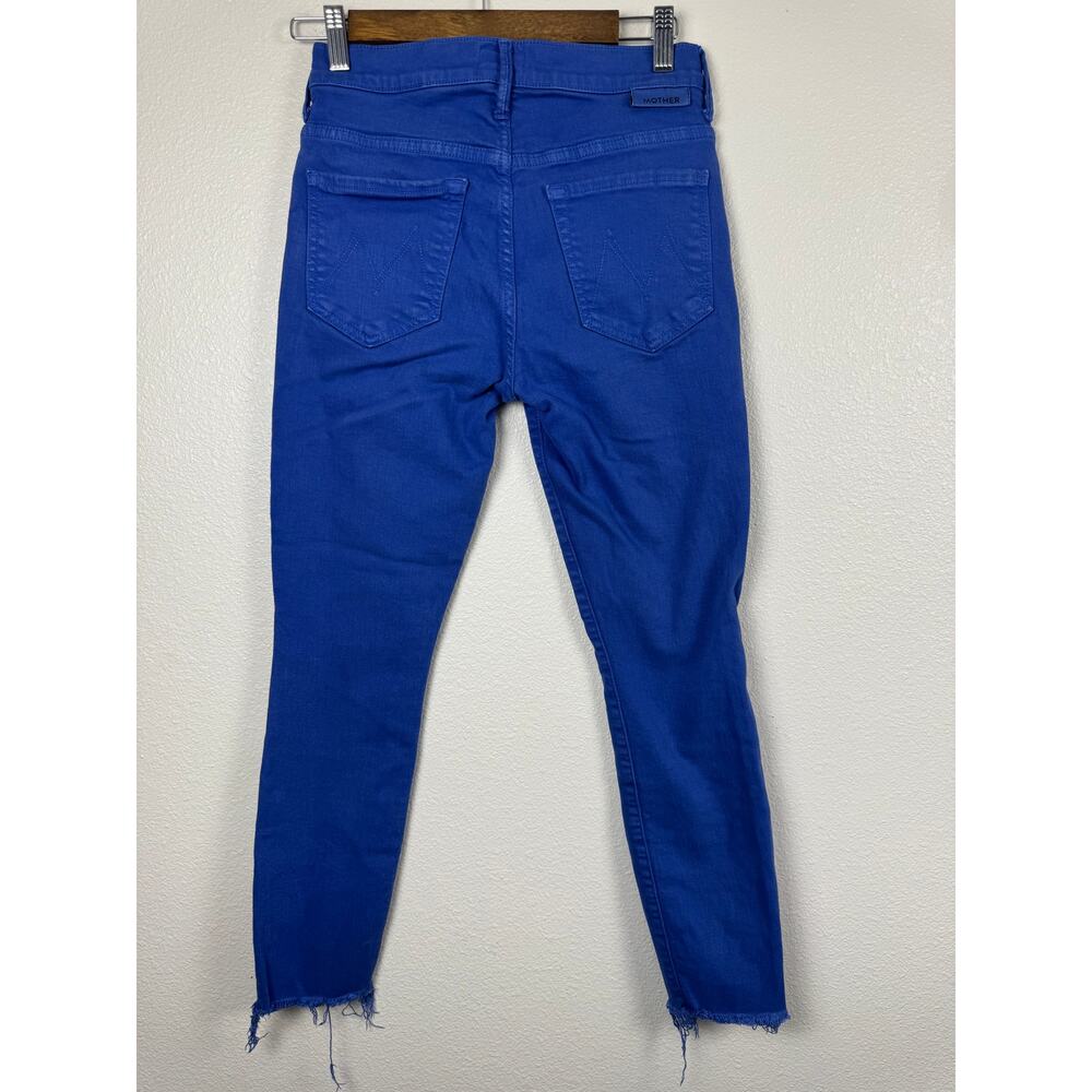 Mother The Stunner Ankle Fray Jeans Button Fly 26 Blue Raw Hem High Rise USA - Picture 3 of 9
